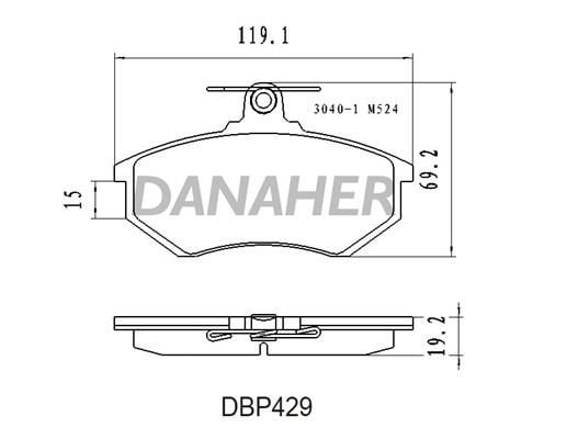 Danaher DBP429 Гальмівні колодки, комплект DBP429: Купити в Україні - Добра ціна на EXIST.UA!