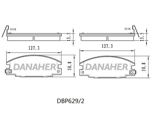 Danaher DBP629/2 Гальмівні колодки, комплект DBP6292: Купити в Україні - Добра ціна на EXIST.UA!