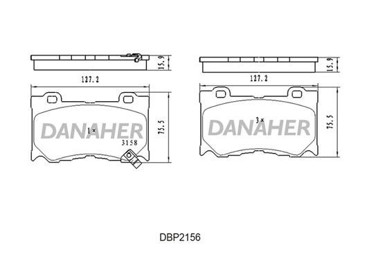 Danaher DBP2156 Гальмівні колодки, комплект DBP2156: Купити в Україні - Добра ціна на EXIST.UA!