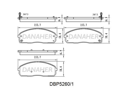 Danaher DBP5260/1 Гальмівні колодки передні, комплект DBP52601: Купити в Україні - Добра ціна на EXIST.UA!