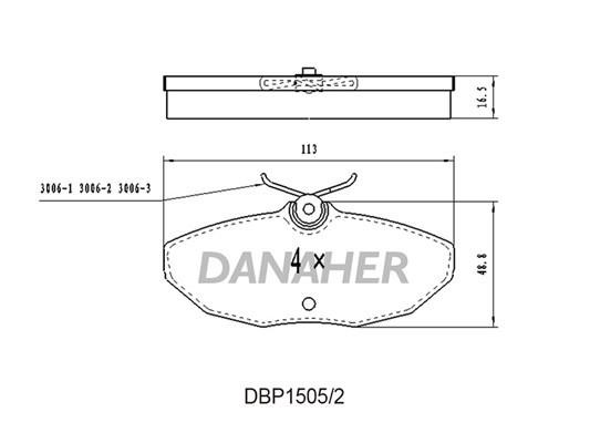 Danaher DBP1505/2 Гальмівні колодки, комплект DBP15052: Купити в Україні - Добра ціна на EXIST.UA!