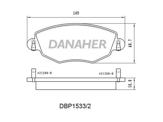 Danaher DBP1533/2 Гальмівні колодки, комплект DBP15332: Купити в Україні - Добра ціна на EXIST.UA!