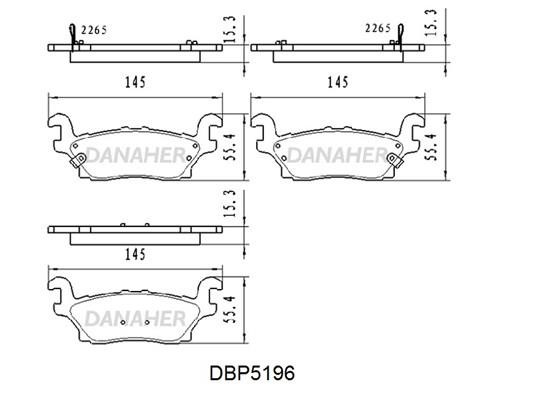 Danaher DBP5196 Гальмівні колодки задні, комплект DBP5196: Купити в Україні - Добра ціна на EXIST.UA!