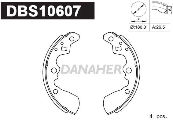 Danaher DBS10607 Колодки гальмівні барабанні, комплект DBS10607: Купити в Україні - Добра ціна на EXIST.UA!