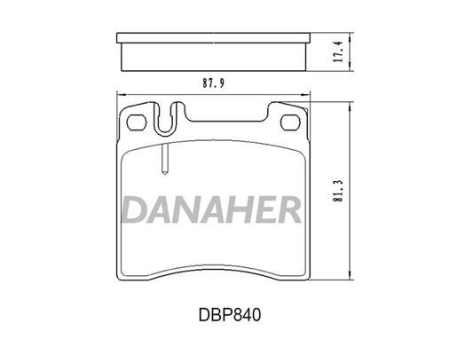Danaher DBP840 Гальмівні колодки, комплект DBP840: Купити в Україні - Добра ціна на EXIST.UA!