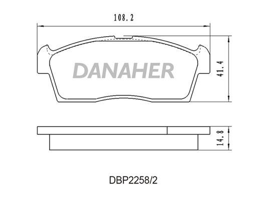 Danaher DBP2258/2 Гальмівні колодки, комплект DBP22582: Приваблива ціна - Купити в Україні на EXIST.UA!