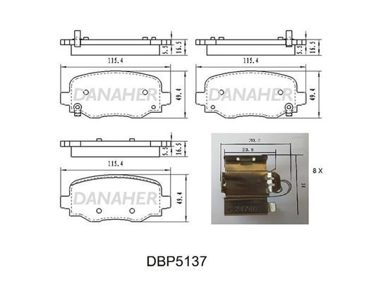 Danaher DBP5137 Гальмівні колодки передні, комплект DBP5137: Купити в Україні - Добра ціна на EXIST.UA!