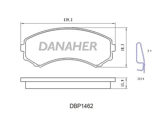 Danaher DBP1462 Гальмівні колодки, комплект DBP1462: Купити в Україні - Добра ціна на EXIST.UA!