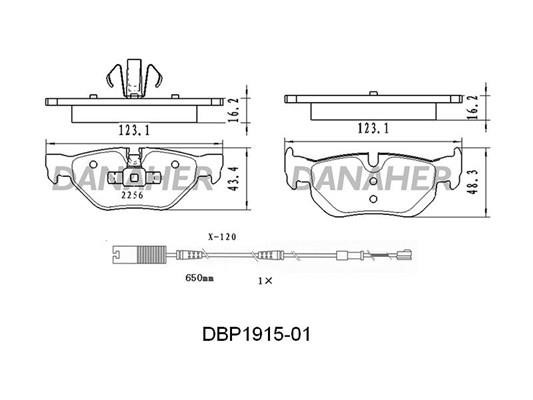 Danaher DBP1915-01 Гальмівні колодки, комплект DBP191501: Купити в Україні - Добра ціна на EXIST.UA!