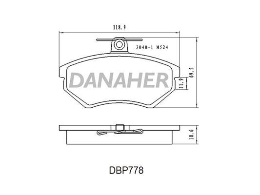 Danaher DBP778 Гальмівні колодки, комплект DBP778: Купити в Україні - Добра ціна на EXIST.UA!