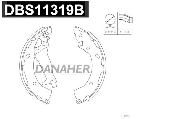 Danaher DBS11319B Колодки гальмівні барабанні, комплект DBS11319B: Купити в Україні - Добра ціна на EXIST.UA!