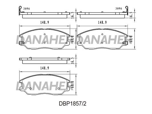 Danaher DBP1857/2 Гальмівні колодки, комплект DBP18572: Приваблива ціна - Купити в Україні на EXIST.UA!