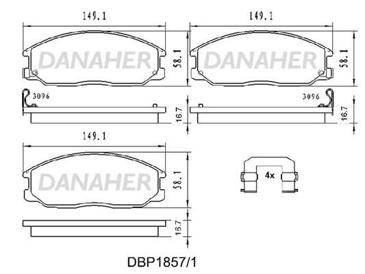 Danaher DBP1857/1 Гальмівні колодки, комплект DBP18571: Купити в Україні - Добра ціна на EXIST.UA!