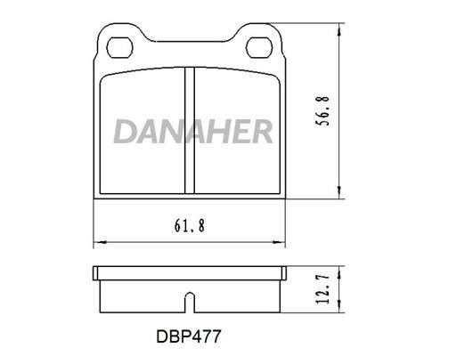 Danaher DBP477 Гальмівні колодки, комплект DBP477: Приваблива ціна - Купити в Україні на EXIST.UA!