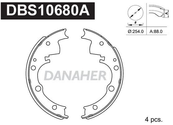 Danaher DBS10680A Колодки гальмівні барабанні, комплект DBS10680A: Купити в Україні - Добра ціна на EXIST.UA!