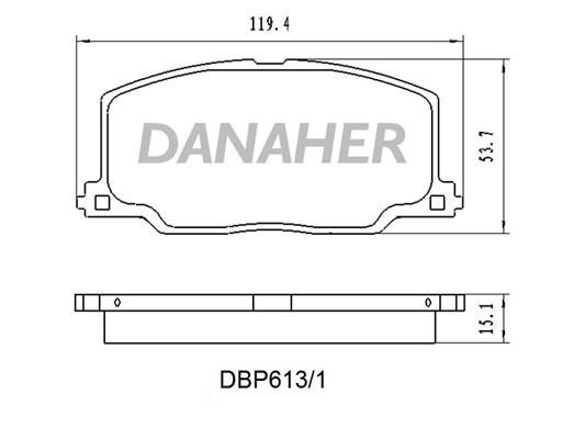 Danaher DBP613/1 Гальмівні колодки, комплект DBP6131: Приваблива ціна - Купити в Україні на EXIST.UA!