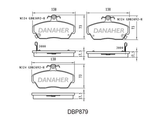 Danaher DBP879 Гальмівні колодки, комплект DBP879: Купити в Україні - Добра ціна на EXIST.UA!