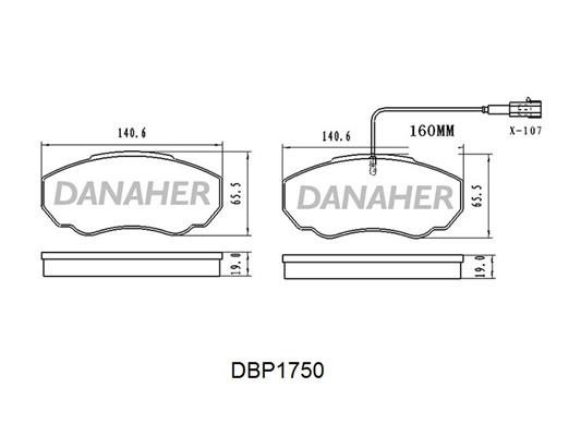 Danaher DBP1750 Гальмівні колодки, комплект DBP1750: Купити в Україні - Добра ціна на EXIST.UA!