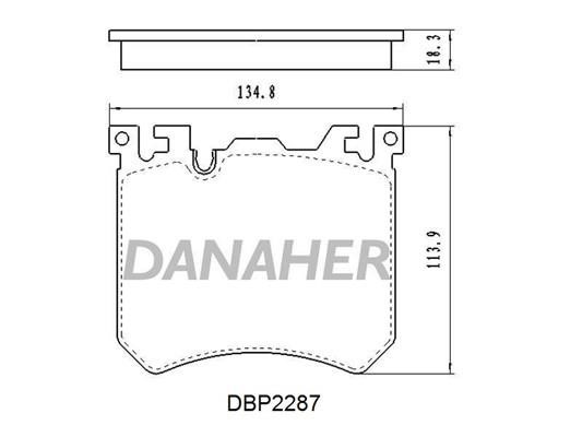 Danaher DBP2287 Гальмівні колодки, комплект DBP2287: Приваблива ціна - Купити в Україні на EXIST.UA!