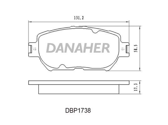Danaher DBP1738 Гальмівні колодки, комплект DBP1738: Купити в Україні - Добра ціна на EXIST.UA!