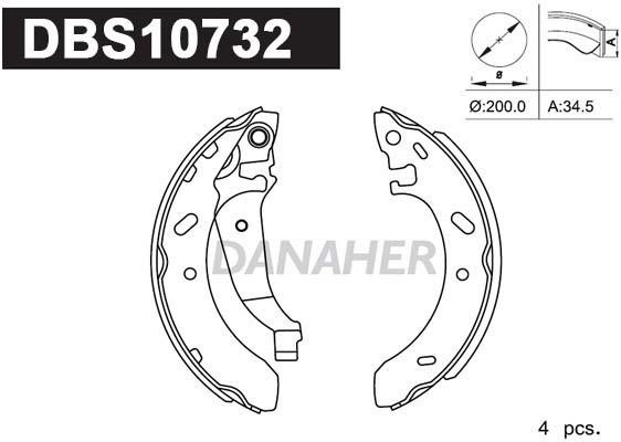 Danaher DBS10732 Колодки гальмівні барабанні, комплект DBS10732: Купити в Україні - Добра ціна на EXIST.UA!