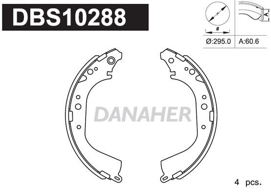 Danaher DBS10288 Колодки гальмівні барабанні, комплект DBS10288: Купити в Україні - Добра ціна на EXIST.UA!