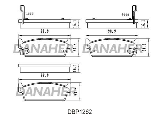 Danaher DBP1262 Гальмівні колодки, комплект DBP1262: Купити в Україні - Добра ціна на EXIST.UA!