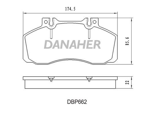 Danaher DBP662 Гальмівні колодки, комплект DBP662: Купити в Україні - Добра ціна на EXIST.UA!