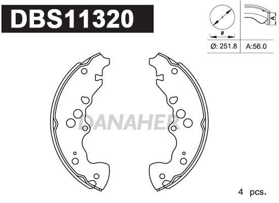 Danaher DBS11320 Колодки гальмівні барабанні, комплект DBS11320: Купити в Україні - Добра ціна на EXIST.UA!