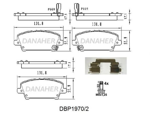 Danaher DBP1970/2 Гальмівні колодки, комплект DBP19702: Купити в Україні - Добра ціна на EXIST.UA!