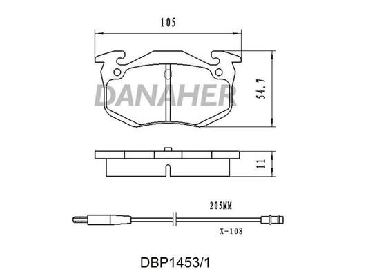 Danaher DBP1453/1 Гальмівні колодки, комплект DBP14531: Купити в Україні - Добра ціна на EXIST.UA!