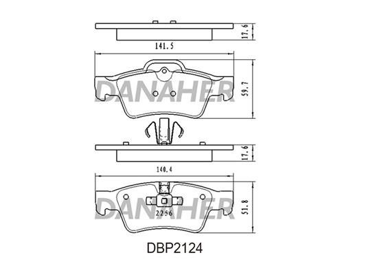 Danaher DBP2124 Гальмівні колодки, комплект DBP2124: Купити в Україні - Добра ціна на EXIST.UA!