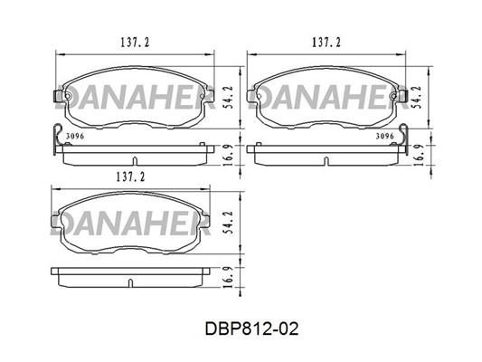 Danaher DBP812-02 Гальмівні колодки, комплект DBP81202: Купити в Україні - Добра ціна на EXIST.UA!