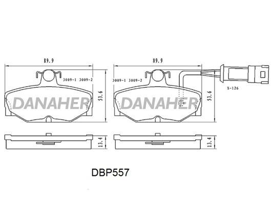 Danaher DBP557 Гальмівні колодки, комплект DBP557: Купити в Україні - Добра ціна на EXIST.UA!