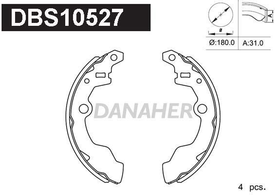 Danaher DBS10527 Колодки гальмівні барабанні, комплект DBS10527: Купити в Україні - Добра ціна на EXIST.UA!