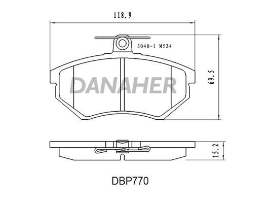 Danaher DBP770 Гальмівні колодки, комплект DBP770: Купити в Україні - Добра ціна на EXIST.UA!