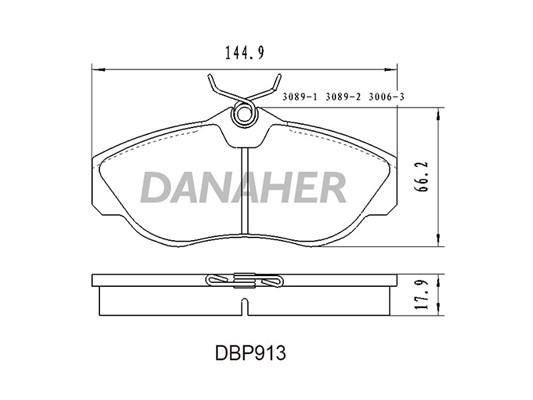 Danaher DBP913 Гальмівні колодки, комплект DBP913: Купити в Україні - Добра ціна на EXIST.UA!