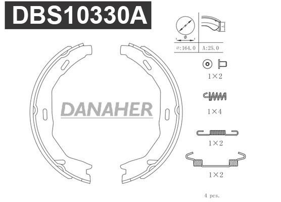 Danaher DBS10330A Колодки гальмівні стояночного гальма DBS10330A: Приваблива ціна - Купити в Україні на EXIST.UA!