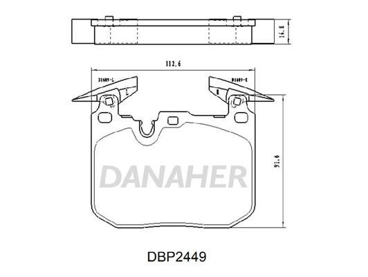 Danaher DBP2449 Гальмівні колодки, комплект DBP2449: Купити в Україні - Добра ціна на EXIST.UA!
