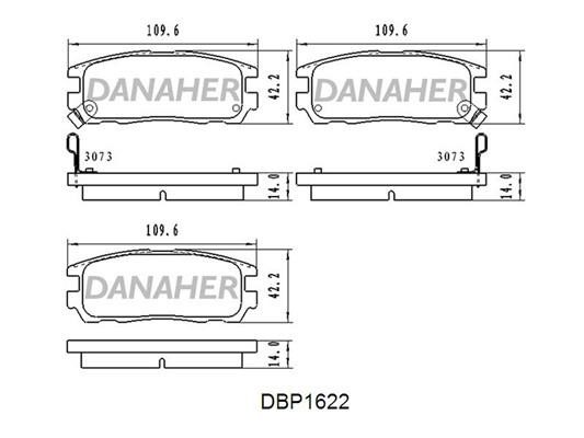 Danaher DBP1622 Гальмівні колодки, комплект DBP1622: Купити в Україні - Добра ціна на EXIST.UA!