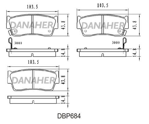 Danaher DBP684 Гальмівні колодки, комплект DBP684: Купити в Україні - Добра ціна на EXIST.UA!