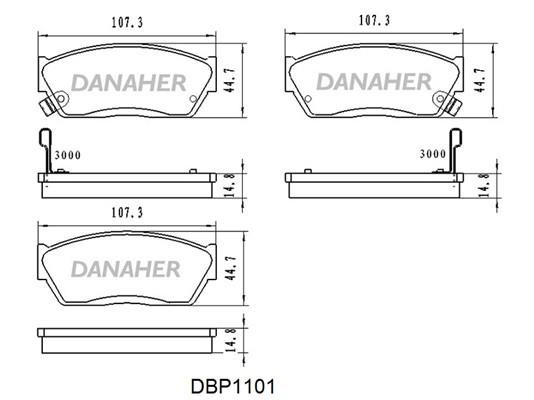 Danaher DBP1101 Гальмівні колодки, комплект DBP1101: Купити в Україні - Добра ціна на EXIST.UA!