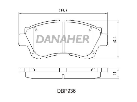 Danaher DBP936 Гальмівні колодки, комплект DBP936: Купити в Україні - Добра ціна на EXIST.UA!