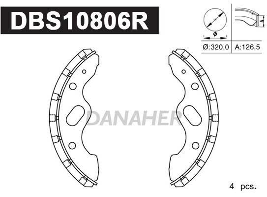 Danaher DBS10806R Колодки гальмівні барабанні, комплект DBS10806R: Купити в Україні - Добра ціна на EXIST.UA!
