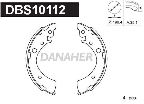 Danaher DBS10112 Колодки гальмівні барабанні, комплект DBS10112: Купити в Україні - Добра ціна на EXIST.UA!