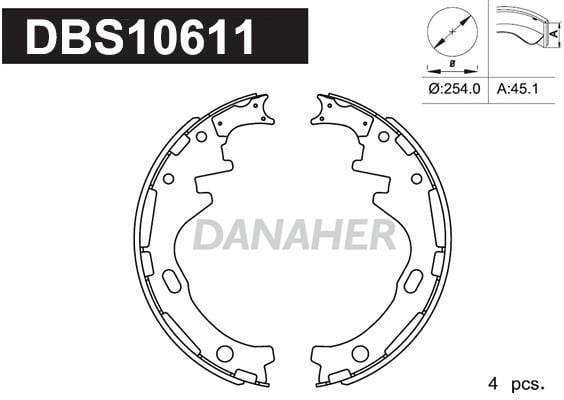 Danaher DBS10611 Колодки гальмівні барабанні, комплект DBS10611: Приваблива ціна - Купити в Україні на EXIST.UA!
