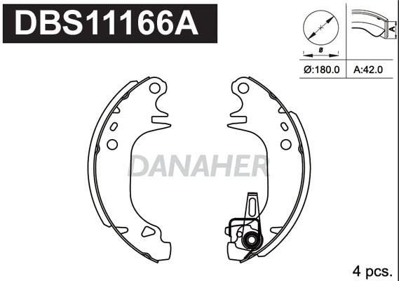 Danaher DBS11166A Колодки гальмівні барабанні, комплект DBS11166A: Купити в Україні - Добра ціна на EXIST.UA!