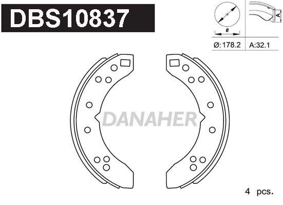 Danaher DBS10837 Колодки гальмівні барабанні, комплект DBS10837: Купити в Україні - Добра ціна на EXIST.UA!