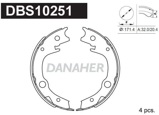 Danaher DBS10251 Колодки гальмівні стояночного гальма DBS10251: Приваблива ціна - Купити в Україні на EXIST.UA!