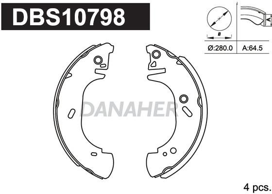 Danaher DBS10798 Колодки гальмівні барабанні, комплект DBS10798: Купити в Україні - Добра ціна на EXIST.UA!